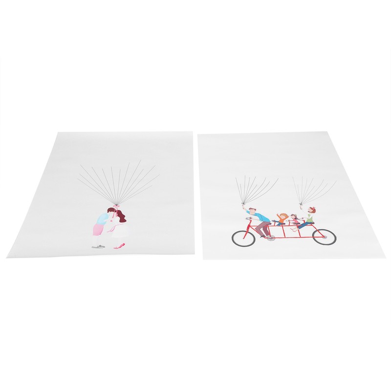 2Set Cartoon Pattern Fingerprint Painting DIY Signature Guest Book Wedding