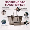 POPUPS Neoprene Large Tote Bags, Taupe - Lightweight and Water-Resistant