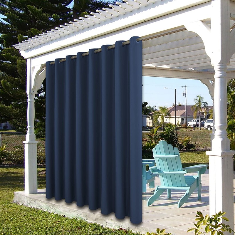 BONZER Wide Waterproof Outdoor Curtains for Patio Heavy Privacy Sunlight