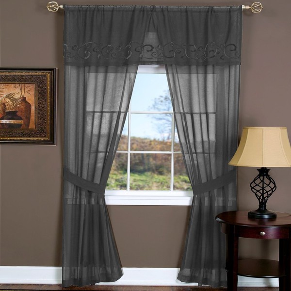 Achim Home Furnishings Lauren 5-Piece Window in a Bag Set,