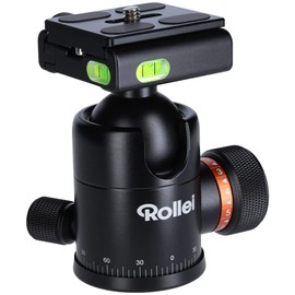 Rollei Tripod Ball Head for C6i Tripod, Professional 360 Degree Tripod Head with Friction, 12 kg Load Capacity and 3 Spirit Levels. Includes Acra Swiss Quick Release Plate