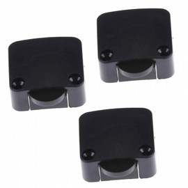 3 x Door Contact Switch, Cabinet Switch, Contact Switch, 2 A, 250 V, Chest Switch, Door Switch for Furniture Door, Button, Furniture Switch, Light Switch, Black