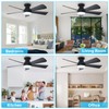 Depuley Modern Ceiling Fan with Light: 42-Inch Black Small Fans