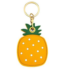 Leather Anti-Lost Keychain Case Cover for AirTags Tracker Holder, Pineapple Anti-Drop Scratch Cute AirTag Holder with Keychain Accessories for Women Kids Pets Backpacks (Pineapple)