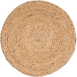 Ripaz Vogue Jute Placemat Round Handmade Table Mat 4 Piece Set 30 cm Round Dining Table Coffee Table - Natural Beige
