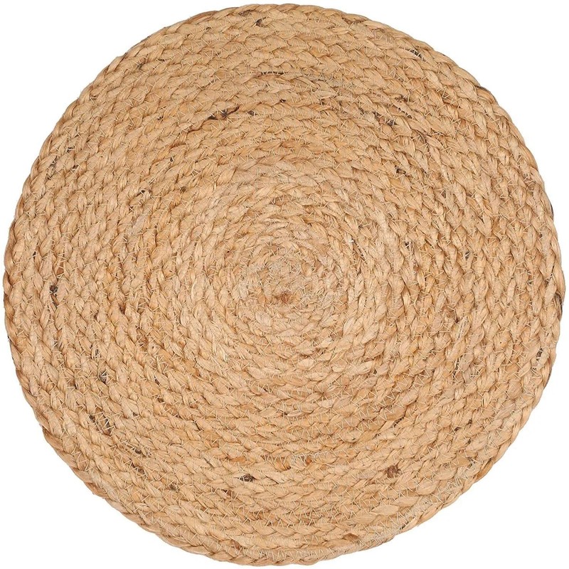 Ripaz Vogue Jute Placemat Round Handmade Table Mat 4 Piece