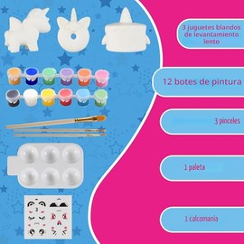 Jim&Gloria Pinta tus propios juguetes esponjosos, regalos jumbo para niñas y niños 8 9 10 11 12 13 14, artes y manualidades para niños, regalos de fiesta para cumpleaños, regalo de Navidad para niños