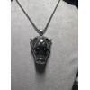 Jaguar Skull Warrior Pendant Necklaces 316L Stainless Steel, Aztec, Mayan,