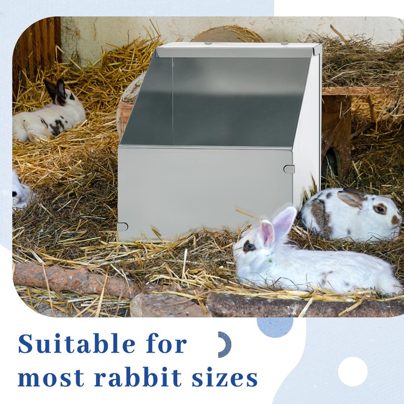 Maxcheck 2 Pcs Galvanized Metal Rabbit Nesting Box Bunny Small