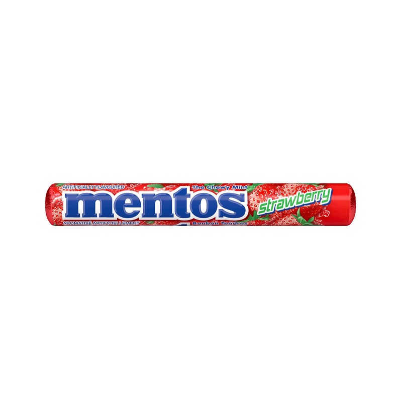 Mentos - Strawberry 4-Pack - Chewy Mints with Long-Lasting Flavour