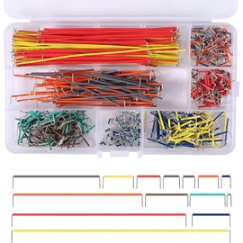 Breadboard Jumper Wire Set, Breadboard Jumper Cable Kit, Breadboard Jumper Cable Bridges, Breadboard Jumper Wire Male to Male Assorted with Plastic Box, for Breadboard, 14 Different Lengths