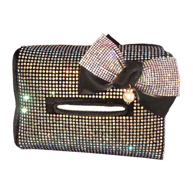 Rhinestones Car Tissue Holder Fashion Clip On Universal Backseat Tissue