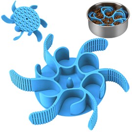 Anipaw Dog Slow Feeder Bowls Silicone Spiral Pet Food Feeder Insert to Slow Down Eating for Large Medium Small Breed Dogs Perfect with Stainless Steel Glass Ceramic Pet Bowls (Blue)