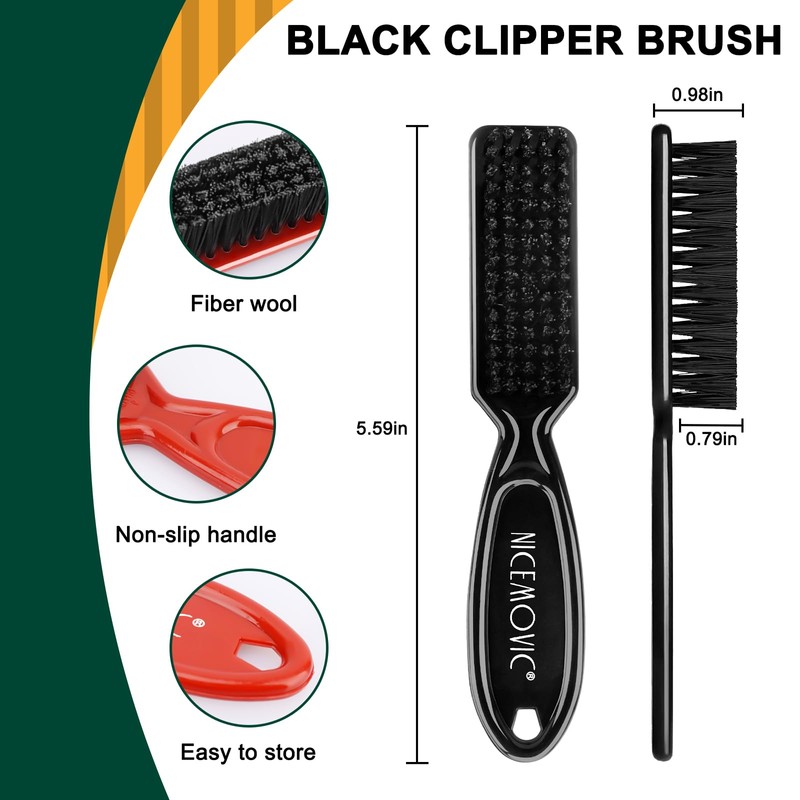 NICEMOVIC Barber Clipper Cleaning Brushes, 10 Pcs Plastic Handle Nylon