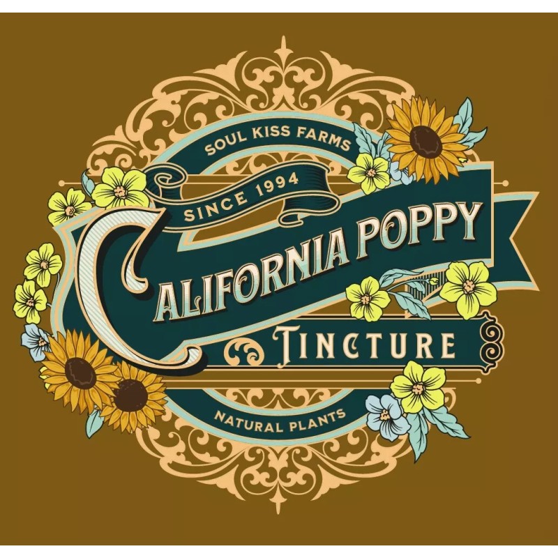 100% Pure California Poppy Extract Tincture for Stress Sleep Relaxation