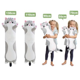 Shownicer Plush Toy Animal, Kawaii Cat, Plush Cushion, Kittens, Scatter Cushion, Stuffed Gift For Children, Girls And Boys, For Cuddly Toy Lovers