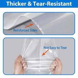 PigPotParty 10" x 13" Clear Plastic T-Shirt Bags with Clothing Size Stickers, 100 Pcs Cellophane Shirt Sleeves Packaging Bags for Small Business, Thick, Self-adhesive & Resealable