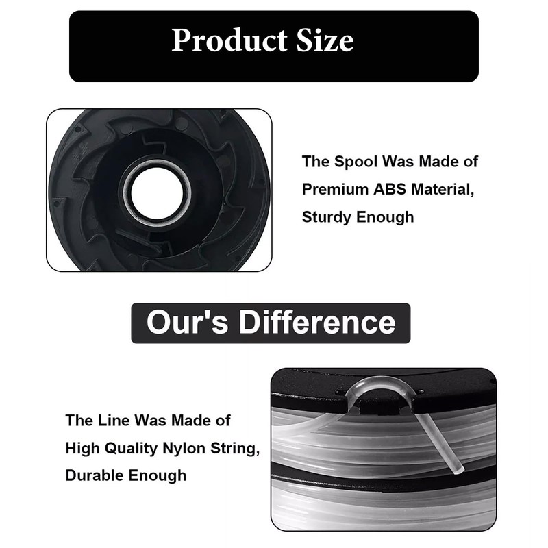 Dxyue 9 Pack DF-065 Replacement String Trimmer Spool for Black
