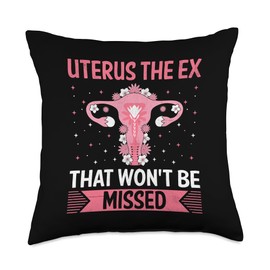 Funny Hysterectomy Recovery Women Get Well Saying Recovery Products Funny Hysterectomy Throw Pillow, 18x18, Multicolor