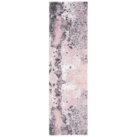 Safavieh Glacier Collection GLA124U Modern Abstract Runner, 2'3" x 8' , Pink / Grey