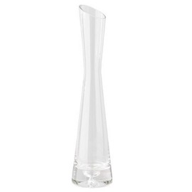 Clear Small Glass Vase Tapered Thin Waist Heavy Base Vases Slant-Cut Bottle Mouth Single Stem Vase for Home Office Coffee Shop Decoration