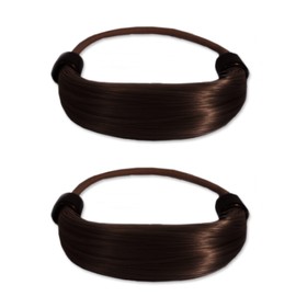Mia Tonytail Ponytail Wrap, Synthetic Hair That Looks Like Your Own Hair Wrapped Around, Classic + Chic - Dark Brown 2 Piece Pack
