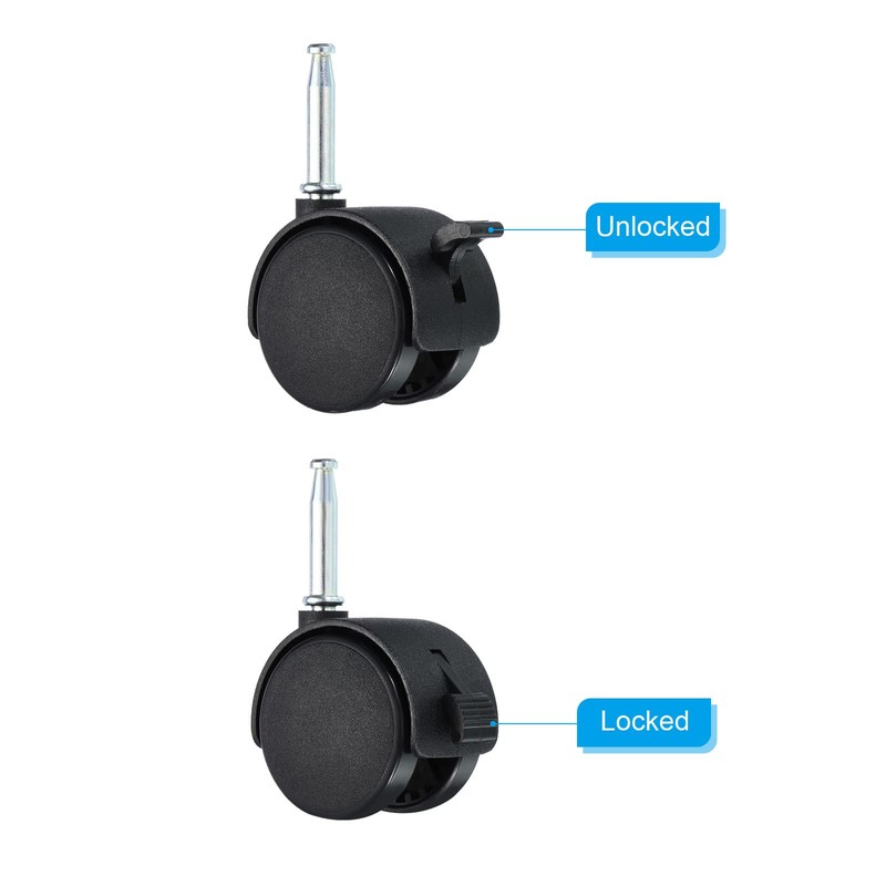 PATIKIL 2 Inch Swivel Stem Casters, 10 Pack Nylon 360