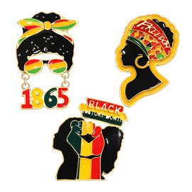 African Brooches Africa Black History Month Fist Heart Black Women Headwear 1865 Brooches Pins for Women Men Ethic Juneteenth Inspired Brooch Pins Jewelry Gift (African Brooches A)