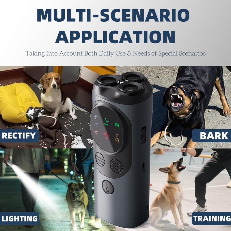 ZenQeek Ultrasonic Dog Bark Deterrent, Rechargeable Strong Bark Deterrent Device