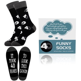 Moyel 40th Birthday Gifts for Men Funny Cotton Socks Birthday Gifts for Men Dad Birthday Gifts from Daughter Husband Birthday Gifts Cool 40 Year Old Birthday Gift for Him Men Gift Ideas