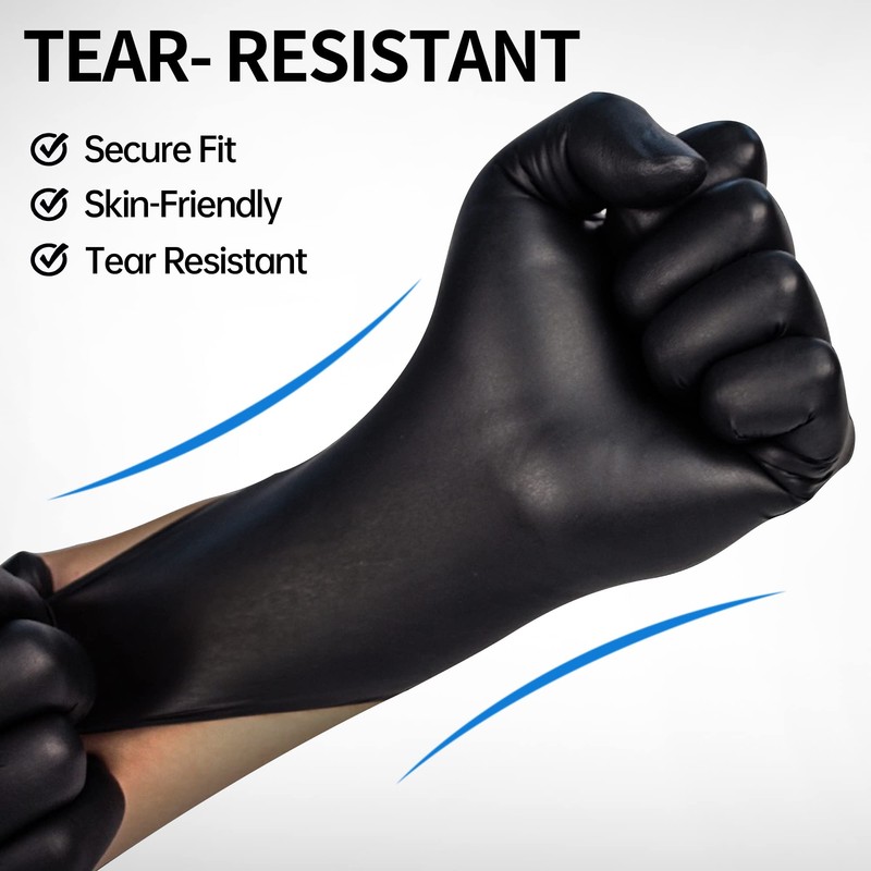Basic Medical Black Nitrile Exam Gloves - Latex-Free & Powder-Free,
