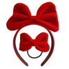 JazSwirl Snow White Headband, Red Bow Headband with Bow Tie