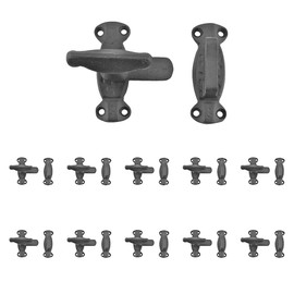 Renovators Supply Manufacturing Door Latch 2 in. Black Wrought Iron Latch Latch Lock for Cabinets/Windows with Mounting Hardware Pack of 10
