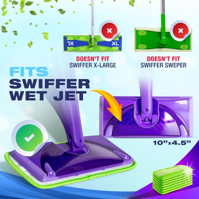 Millifiber Reusable Mop Pads (4 Pack) - Microfiber Mop Refill