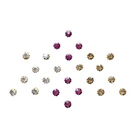 Comet Busters Pink Golden Stone Bindi For Women