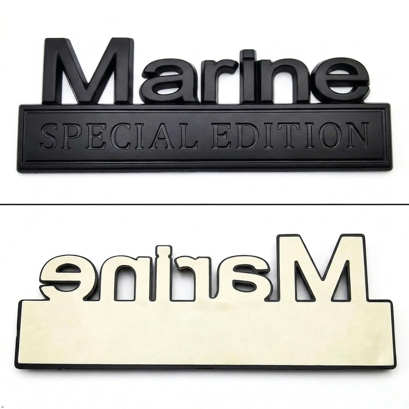 HJKK 2 Pack Marine Special Edition Emblem, 3D Heavy Metal