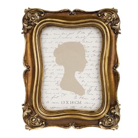 Sunlit Vintage Picture Frame 5x7 Inch, Antique Photo Frames with Glass Front, Ornate Photo Display, Tabletop Wall Hanging, Gift Ideas, 13x18 cm, Bronze