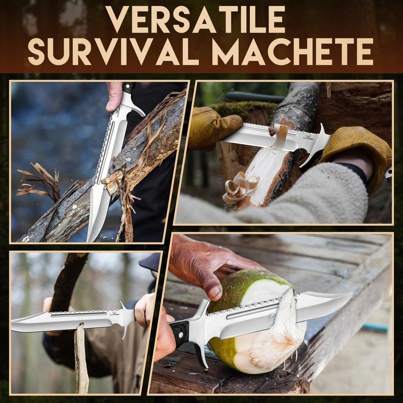 TAN REN Survival Knife Machete for Cutting Trees Heavy Duty