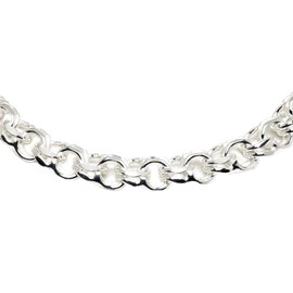 4mm sterling silver 925 Italian Garibaldi chain necklace bracelet anklet with lobster claw clasp - inch 16"/40cm