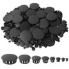 320Pcs 8 Sizes Black Plugs Hole Plastic Hole Plugs Hole
