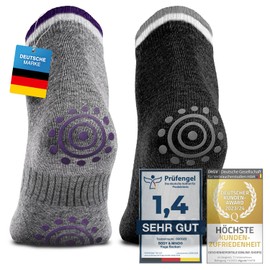 Body & Mind® Women's Yoga Socks Non-Slip Stopper Socks; Pilates, Aerobics & Fitness Training Stockings with Stopper;, 2 pairs