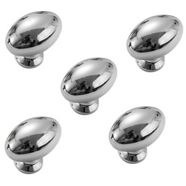EBETA Cabinet Knobs Oval Furniture Knobs Drawer Knob Dresser Kitchen Handles Luxury Furniture Handles Zinc Alloy Cabinet Handles (Silver, Pack of 4)