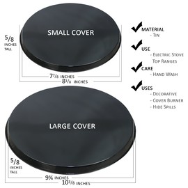 Reston Lloyd Electric Stove Burner Covers, Set of 4, Black, 10" x 0.5" x 10" (length x width x height)
