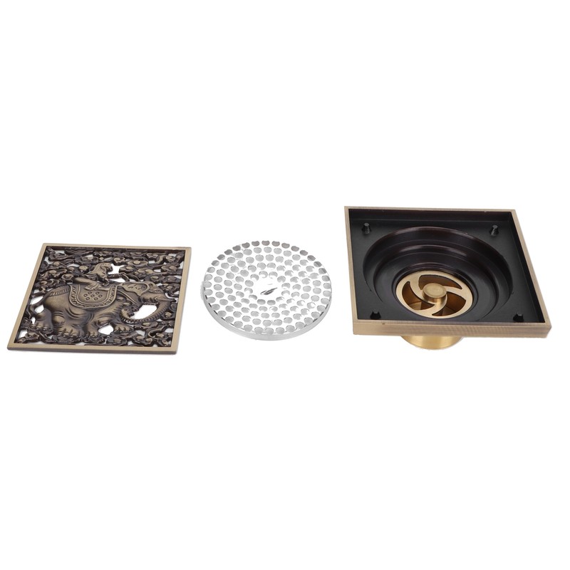 Floor Drain Antique Full Copper Shower Drain Kit for Kitchen