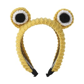 MinnowXY Knitted Big Eyes Hair Hoop Cartoon Animal For Frog Headband Theme Party Headdress Makeup Hair Accessories, Yellow