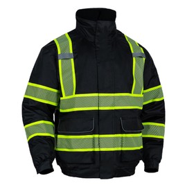 FONIRRA High Visibility Reflective Jackets for Men Waterproof ANSI Class 3 Safety Jackets Hi Vis Work Construction Bomber Coats