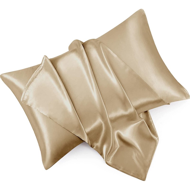 Yorkshire Bedding Champagne Satin Pillow Cases 4 Pack for Hair