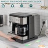 ANBOXIT Appliance Slider, Wooden Sliding Tray for Coffee Maker, Coffee