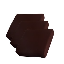 AURLOE Waterproof Sofa Slipcovers 3Pieces Stretch Couch Cover Furniture Protector with Elastic Suitable for 3 Seater Cushion Couch (3, Brown)