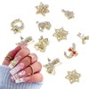 16Pcs Christmas Nail Art Charms Mix Alloy Snowflake Nail Charms